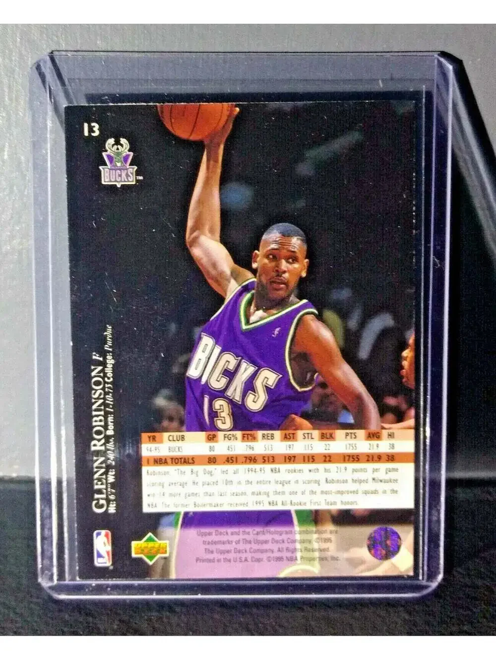 1995-96 Upper Deck Glenn Robinson #13 Basketball Card